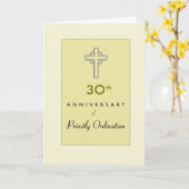 Aangepast Jubileum Jaar 30, van priester met relië Kaart (Gele Bloem)