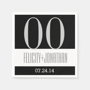 Aangepast Jubileum Modern Black Silver V21 Servetten