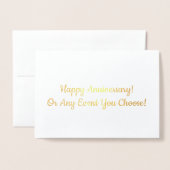 Aangepast Jubileum- of gebeurtenisbericht in Gold Folie Kaarten (Voorkant met envelop)