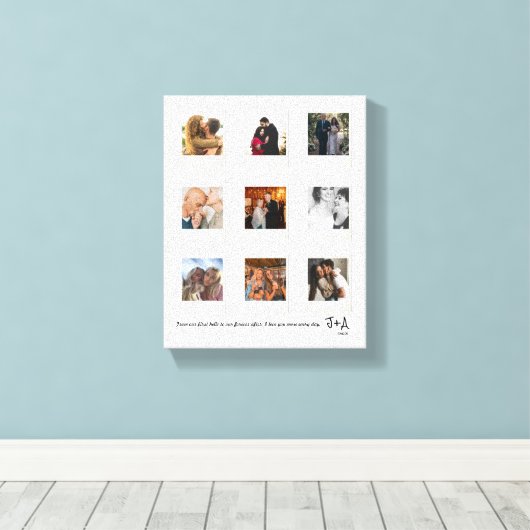Aangepast Jubileum Photo Collage Lijst Canvas Afdruk (Insitu (Houten vloer))