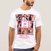 Aangepast Jubileum van 40 jaar 8 Foto Collage T-shirt (Voorkant)
