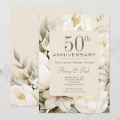 Aangepast Jubileum vanille crème boeket Feestdagenkaart (Voorkant / Achterkant)