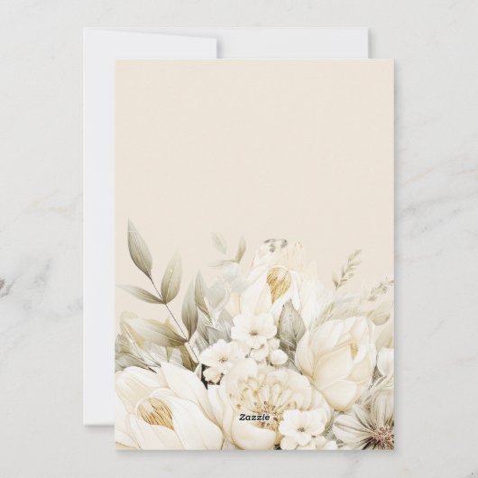 Aangepast Jubileum vanille crème boeket Feestdagenkaart (Achterkant)