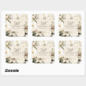 Aangepast Jubileum vanille crème boeket Vierkante Sticker (Vel)