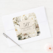 Aangepast Jubileum vanille crème boeket Vierkante Sticker (Envelop)