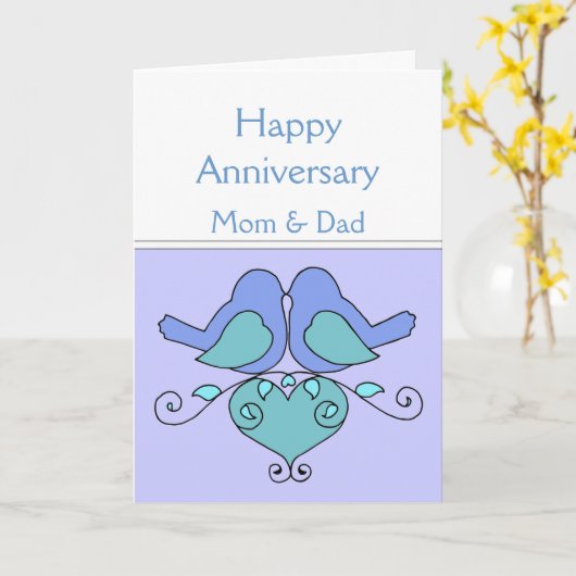 Aangepast jubileum vogelkoppel kust bloemhart kaart (Gele Bloem)