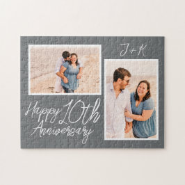 Aangepast Jubileum voor 10e bruiloft Foto Collage Legpuzzel