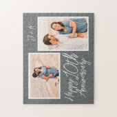 Aangepast Jubileum voor 10e bruiloft Foto Collage Legpuzzel (Verticaal)