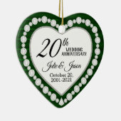 Aangepast - Jubileum voor 20e bruiloft | Emerald G Keramisch Ornament (Rechts)