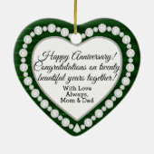 Aangepast - Jubileum voor 20e bruiloft | Emerald G Keramisch Ornament (Achterkant)