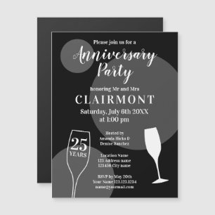 Aangepast Jubileum voor 25e bruiloft Magnetische Uitnodiging