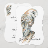 Aangepast Jubileum voor bruiloft Barn Owl Art Kaart (Voorkant / Achterkant)