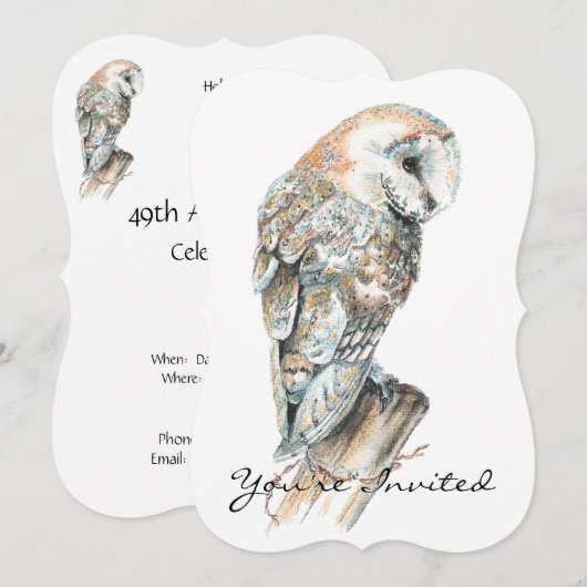 Aangepast Jubileum voor bruiloft Barn Owl Art Kaart (Voorkant / Achterkant)