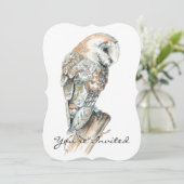 Aangepast Jubileum voor bruiloft Barn Owl Art Kaart (Staand voorkant)