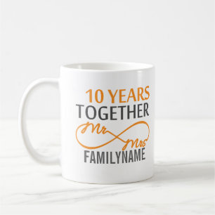 Aangepast Jubileum voor de heer en mevrouw 10de Koffiemok