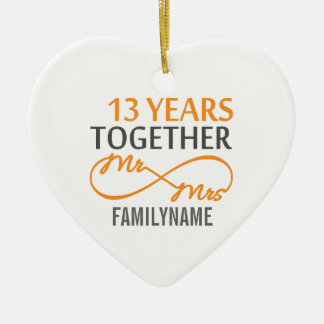 Aangepast Jubileum voor de heer en mevrouw 13de Keramisch Ornament