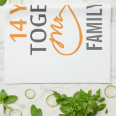 Aangepast Jubileum voor de heer en mevrouw 14de Theedoek (Gevouwen)