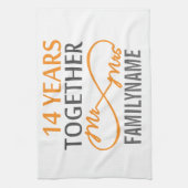 Aangepast Jubileum voor de heer en mevrouw 14de Theedoek (Verticaal)