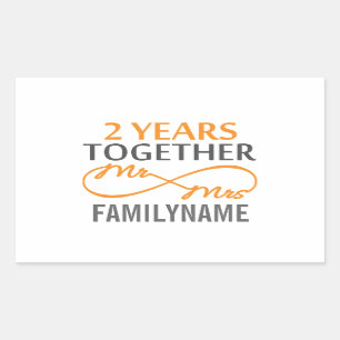 Aangepast Jubileum voor de heer en mevrouw 2de Rechthoekige Sticker