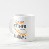 Aangepast Jubileum voor de heer en mevrouw 7de Koffiemok (Voorkant links)