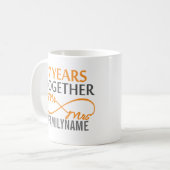 Aangepast Jubileum voor de heer en mevrouw 7de Koffiemok (Voorkant links)