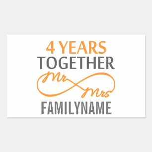 Aangepast Jubileum voor de heer en mevrouw Vierde Rechthoekige Sticker