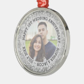 Aangepast Jubileum voor eerste bruiloft Metalen Ornament (Links)