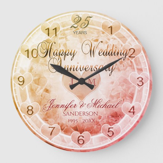 Aangepast Jubileum voor elk jaar bruiloft Grote Klok (Voorkant)