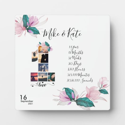 Aangepast Jubileum voor fotoCollage 1st voor vrien Fotoplaat (Voorkant)