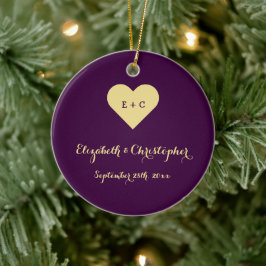 Aangepast Jubileum voor hartweduwen Ons eerste huw Keramisch Ornament