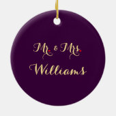 Aangepast Jubileum voor hartweduwen Ons eerste huw Keramisch Ornament (Achterkant)