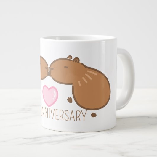 Aangepast Jubileum voor het zoenen van Capybara Co Grote Koffiekop (Voorkant rechts)