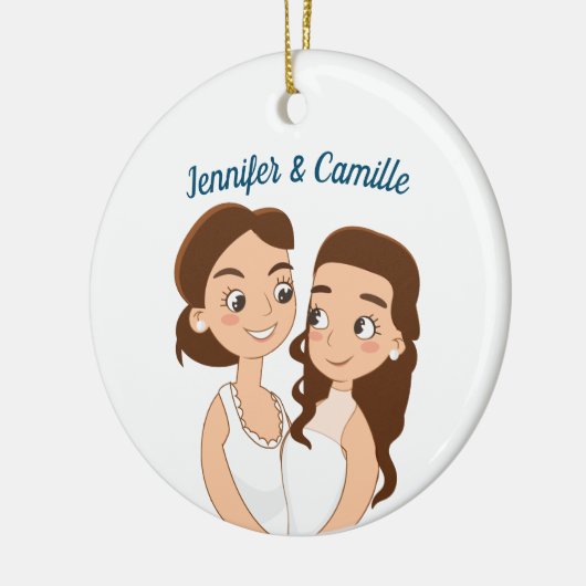 Aangepast Jubileum voor lesbiennes Keramisch Ornament (Links)