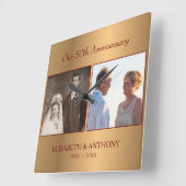 Aangepast Jubileum voor Photo Gold Vierkante Klok (Hoek)