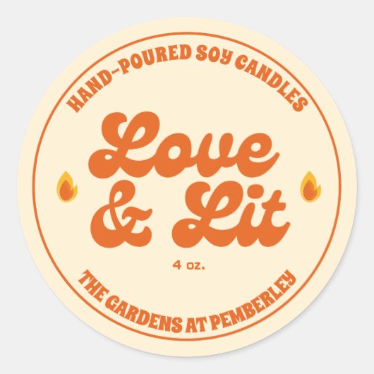 Aangepast - Kaarsen voor bedrijfslabel Ronde Sticker (Voorkant)