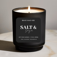 Aangepast kaarsetiket Sticker zwart en wit