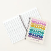 Aangepast kaartenkleurig geometrisch monogram notitieboek (Binnen)