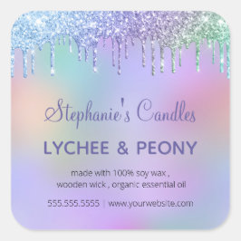 Aangepast kaartenlabel | Blauw strooisel uitdrijve Vierkante Sticker