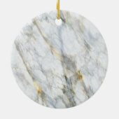 Aangepast kaartje Foto 1 kerst op faux marble Keramisch Ornament (Achterkant)