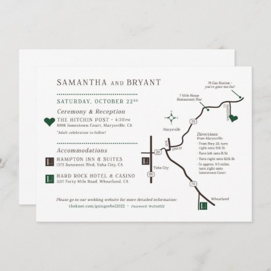 Aangepast kaartontwerp - voor Samantha Informatiekaartje (Voorkant / Achterkant)
