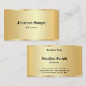 Aangepast kalligrafiekscript Faux Gold Luxury Temp Visitekaartje (Voorkant / Achterkant)