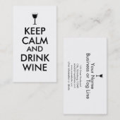 Aangepast kalm houden en Drinken Visitekaartje (Voorkant / Achterkant)