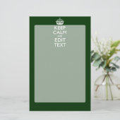 Aangepast kalm houden en groen Jouw tekst decor Briefpapier (Staand voorkant)
