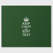 Aangepast kalm houden en groen Jouw tekst decor Cadeaupapier (Vlak)