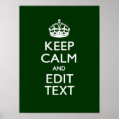 Aangepast kalm houden en groen Jouw tekst decor Poster (Voorkant)