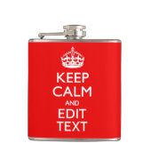 Aangepast kalm houden en Jouw tekst op rood hebben Heupfles (Voorkant)