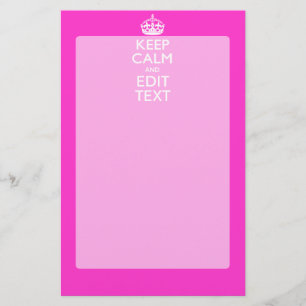 Aangepast kalm houden en roze Jouw tekst-decor Briefpapier