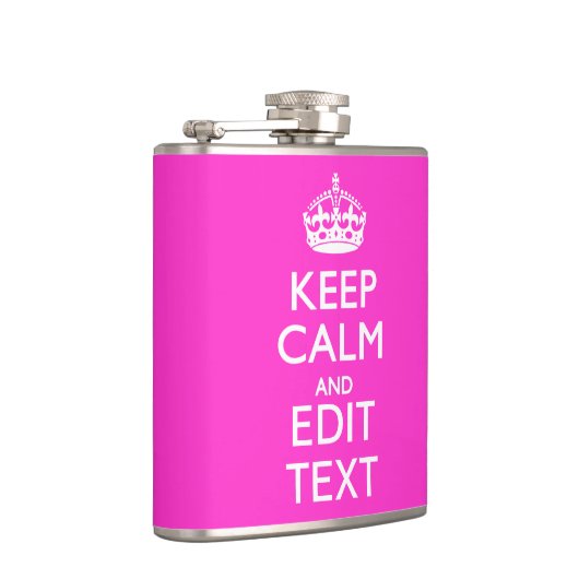 Aangepast kalm houden en roze Jouw tekst-decor Heupfles (Rechts)