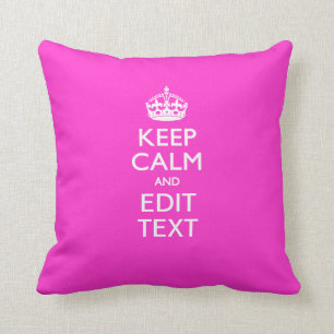 Aangepast kalm houden en roze Jouw tekst-decor Kussen
