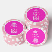 Aangepast kalm houden en roze Jouw tekst-decor Poker Chips (Opstapeling)